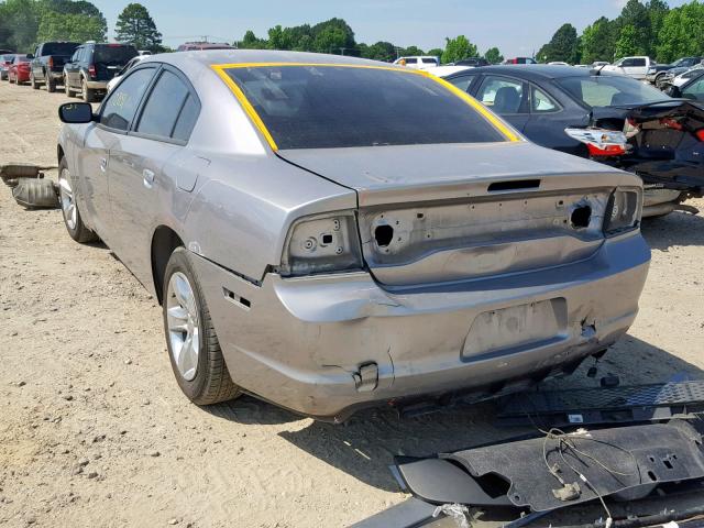 2C3CDXBG9EH266354 - 2014 DODGE CHARGER SE SILVER photo 3