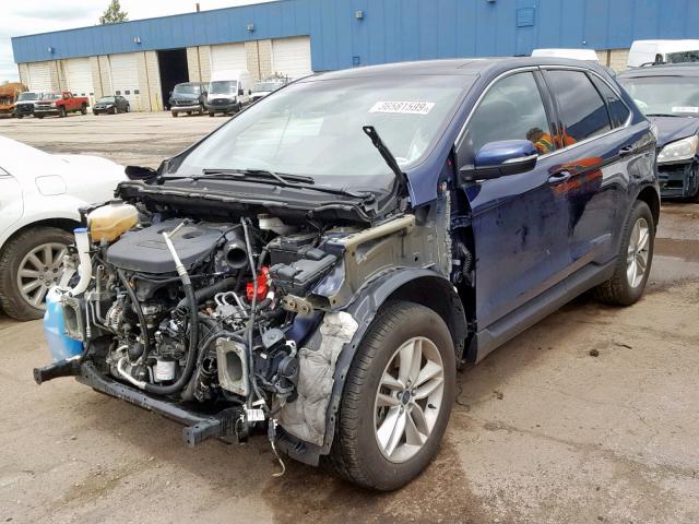 2FMPK4J95GBC41358 - 2016 FORD EDGE SEL BLUE photo 2