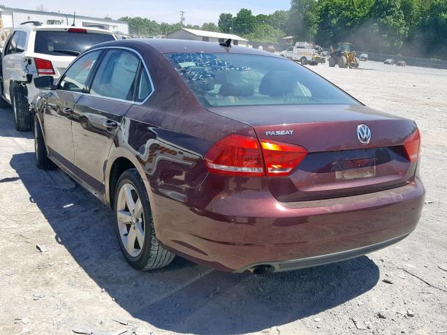 1VWAS7A38EC047778 - 2014 VOLKSWAGEN PASSAT S BURGUNDY photo 3