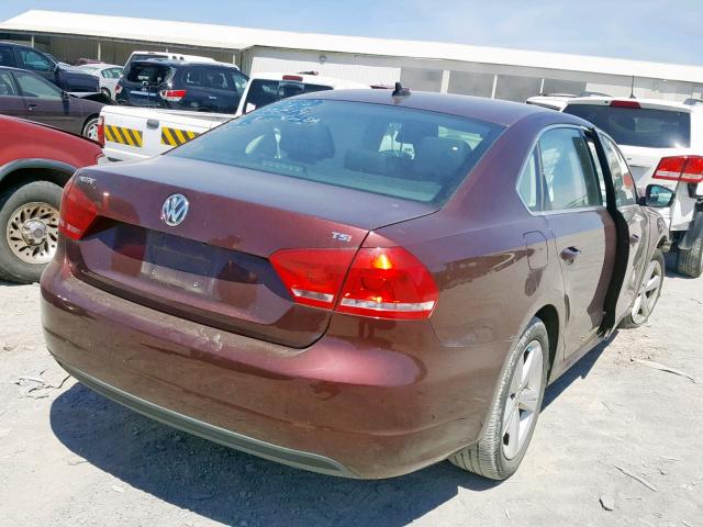 1VWAS7A38EC047778 - 2014 VOLKSWAGEN PASSAT S BURGUNDY photo 4