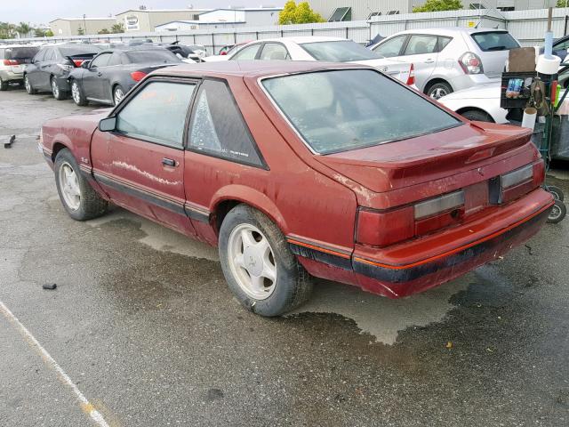 1FABP41E7JF300502 - 1988 FORD MUSTANG LX RED photo 3