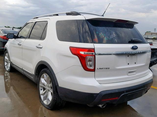 1FMHK7F86CGA64148 - 2012 FORD EXPLORER L WHITE photo 3