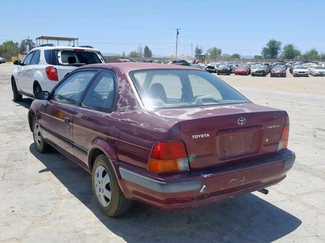 JT2EL56D7S0010427 - 1995 TOYOTA TERCEL DX BURGUNDY photo 3