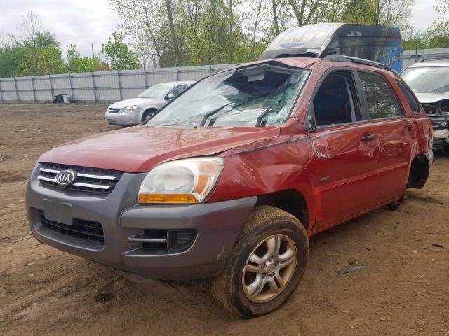 KNDJE723977422579 - 2007 KIA SPORTAGE E RED photo 2