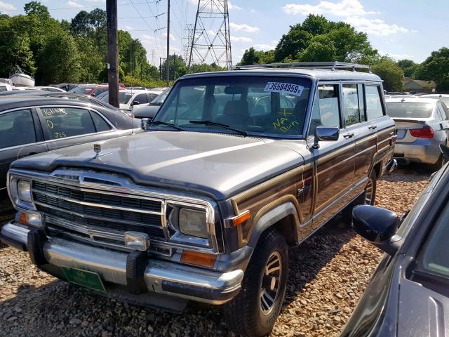 1J4GS5878MP803704 - 1991 JEEP GRAND WAGO GRAY photo 2