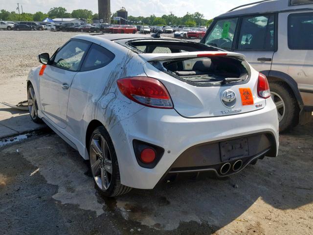 KMHTC6AE0DU166403 - 2013 HYUNDAI VELOSTER T WHITE photo 3