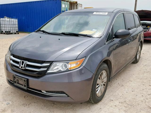 5FNRL5H25EB053741 - 2014 HONDA ODYSSEY LX GRAY photo 2