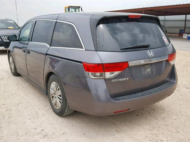 5FNRL5H25EB053741 - 2014 HONDA ODYSSEY LX GRAY photo 3