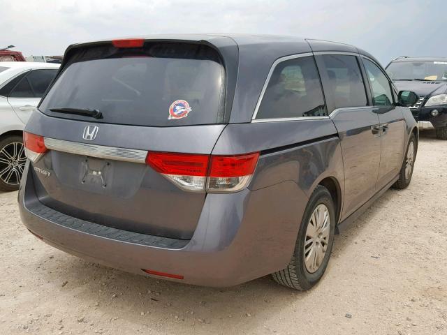 5FNRL5H25EB053741 - 2014 HONDA ODYSSEY LX GRAY photo 4