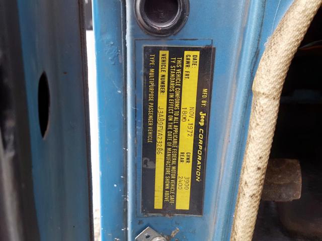 J3A89FVA23286 - 1972 JEEP COMMANDER  ფოტო 10