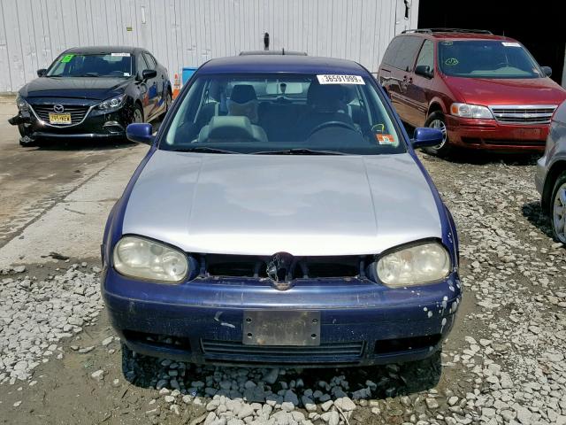 WVWBT21J51W113198 - 2001 VOLKSWAGEN GOLF GL BLUE photo 9