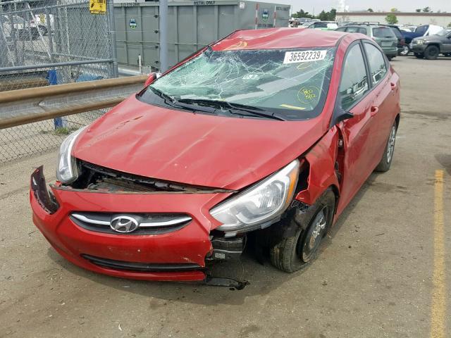 KMHCT4AE4HU288739 - 2017 HYUNDAI ACCENT SE RED photo 2