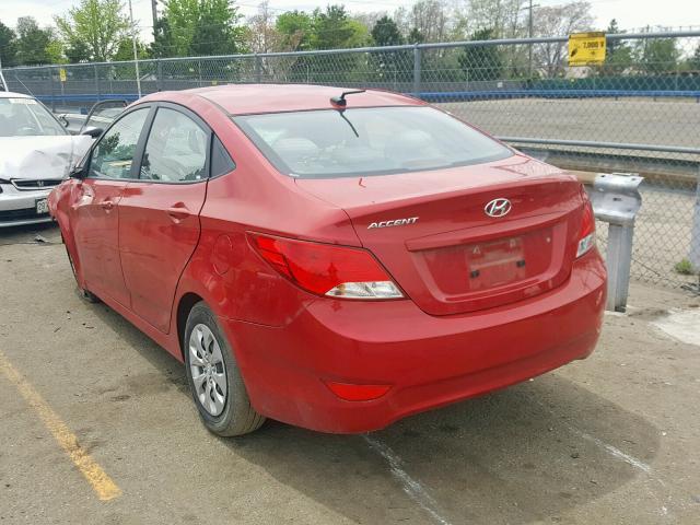 KMHCT4AE4HU288739 - 2017 HYUNDAI ACCENT SE RED photo 3