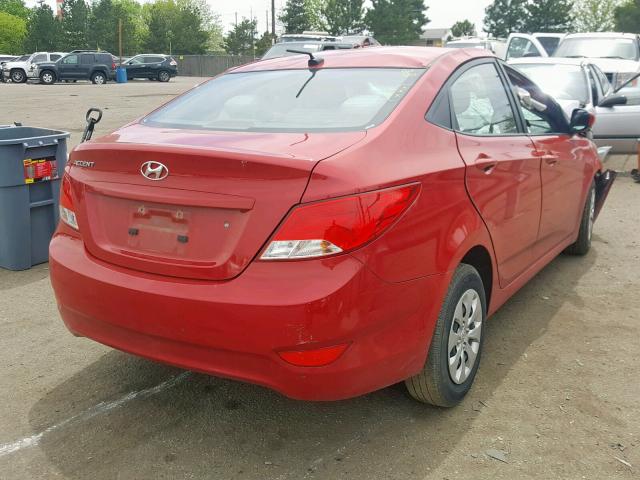 KMHCT4AE4HU288739 - 2017 HYUNDAI ACCENT SE RED photo 4