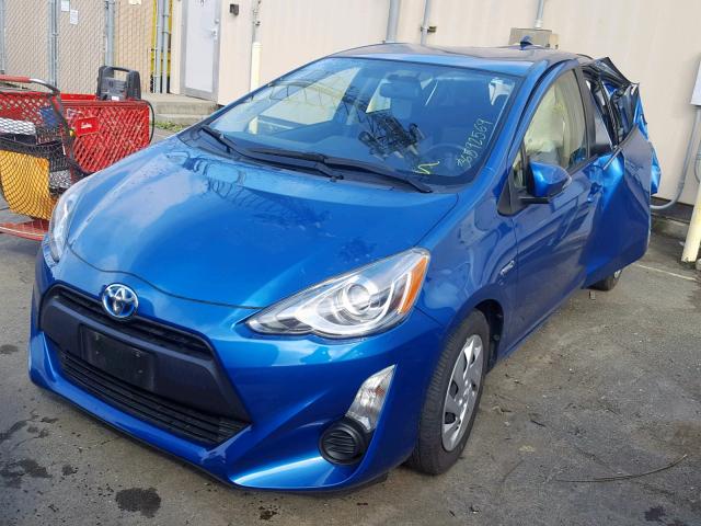 JTDKDTB36F1101276 - 2015 TOYOTA PRIUS C BLUE photo 2