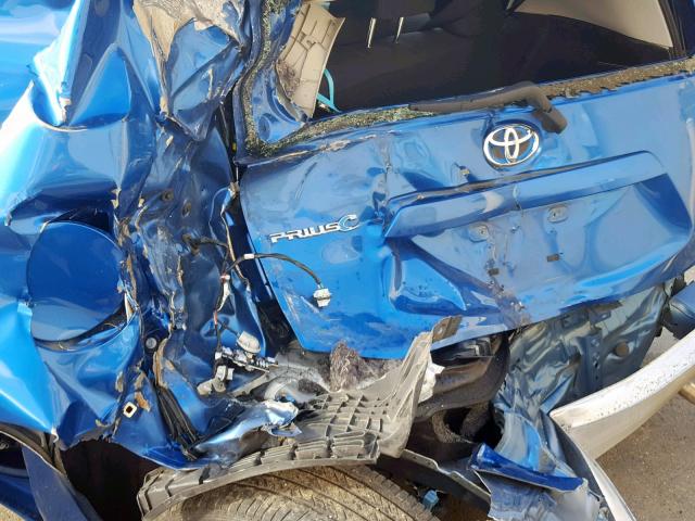 JTDKDTB36F1101276 - 2015 TOYOTA PRIUS C BLUE photo 9