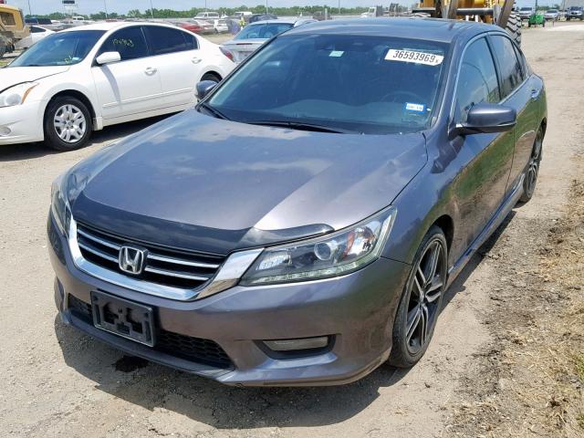 1HGCR3F82EA035627 - 2014 HONDA ACCORD EXL GRAY photo 2