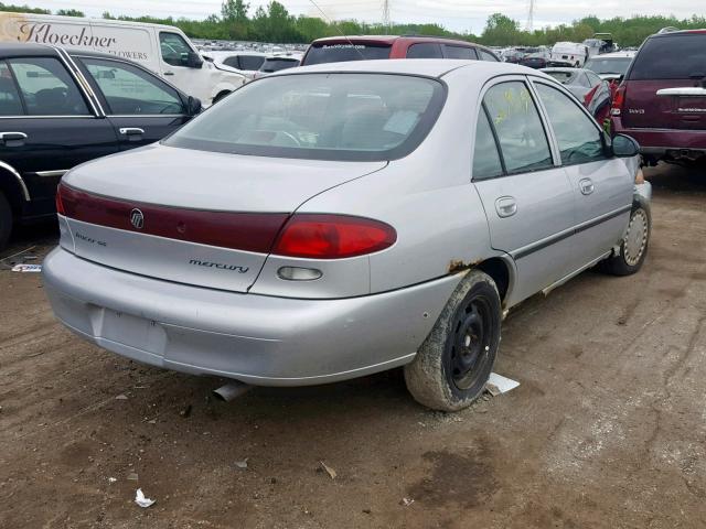 1MELM10P2VW633395 - 1997 MERCURY TRACER GS SILVER photo 4