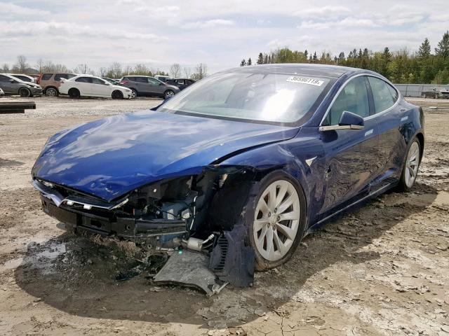 5YJSA1E25HF232192 - 2017 TESLA MODEL S أزرق صورة 2