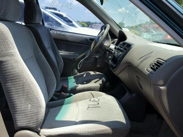 2HGEJ6612YH500501 - 2000 HONDA CIVIC BASE GREEN photo 5
