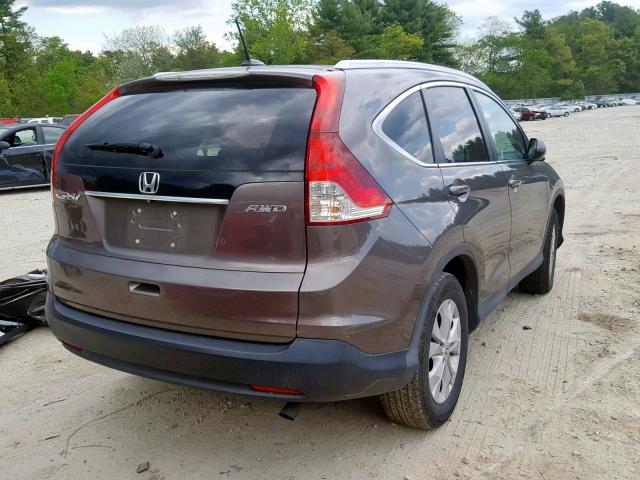 2HKRM4H72EH667327 - 2014 HONDA CR-V EXL BROWN photo 4