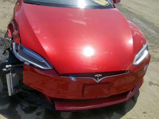 5YJSA1E23HF183347 - 2017 TESLA MODEL S RED photo 7