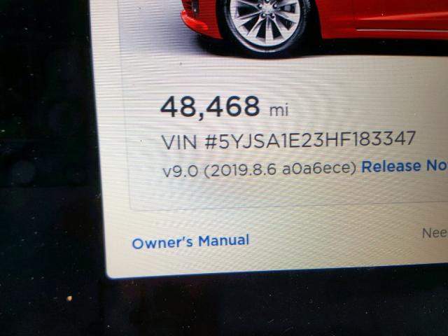 5YJSA1E23HF183347 - 2017 TESLA MODEL S RED photo 8