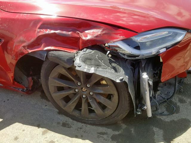5YJSA1E23HF183347 - 2017 TESLA MODEL S RED photo 9