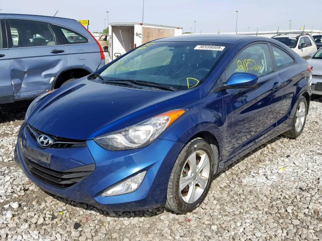 KMHDH6AEXDU014568 - 2013 HYUNDAI ELANTRA CO BLUE photo 2