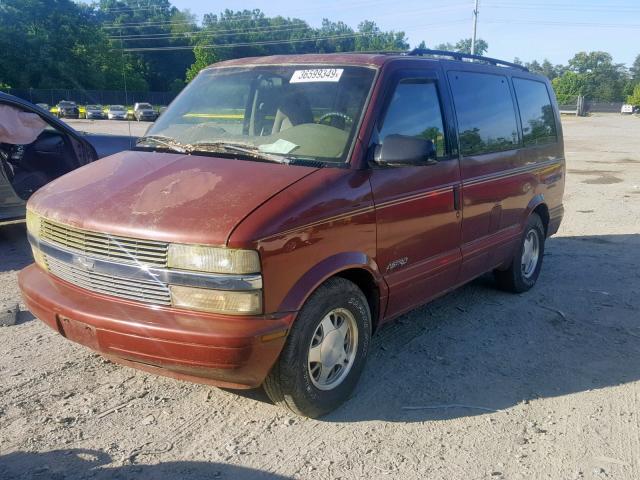 1GNDM19W8WB122810 - 1998 CHEVROLET ASTRO BURGUNDY photo 2