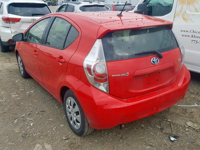 JTDKDTB35E1061948 - 2014 TOYOTA PRIUS C RED photo 3