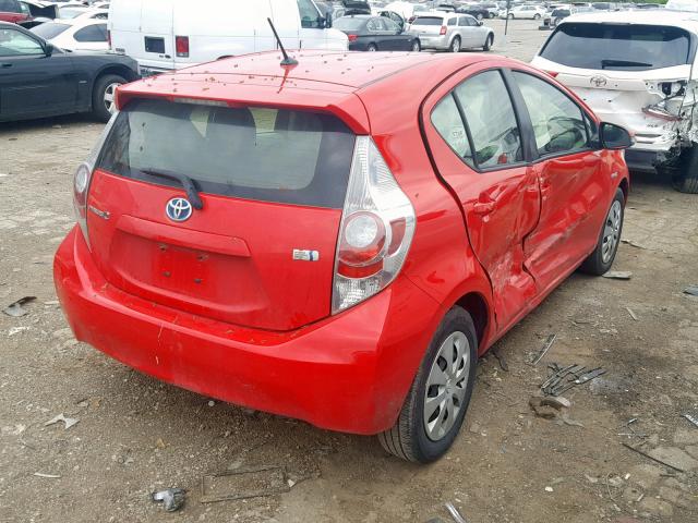 JTDKDTB35E1061948 - 2014 TOYOTA PRIUS C RED photo 4