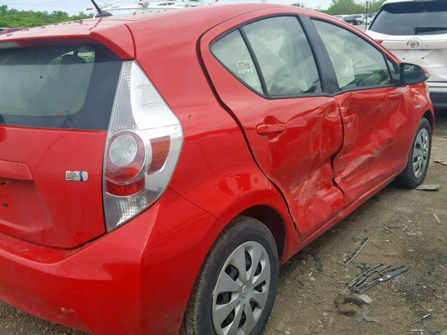 JTDKDTB35E1061948 - 2014 TOYOTA PRIUS C RED photo 9