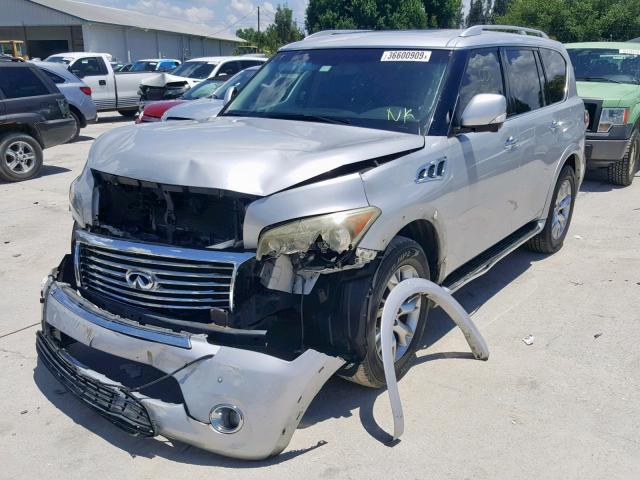 JN8AZ2NF7B9502381 - 2011 INFINITI QX56 SILVER photo 2