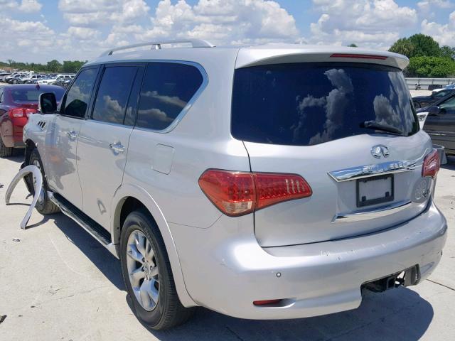 JN8AZ2NF7B9502381 - 2011 INFINITI QX56 SILVER photo 3