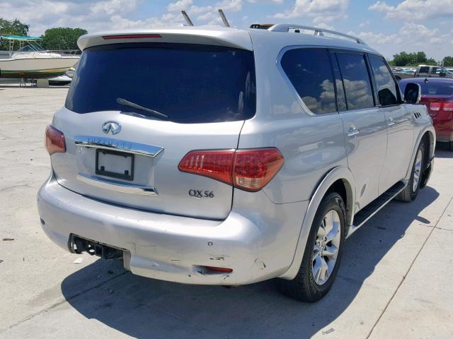 JN8AZ2NF7B9502381 - 2011 INFINITI QX56 SILVER photo 4