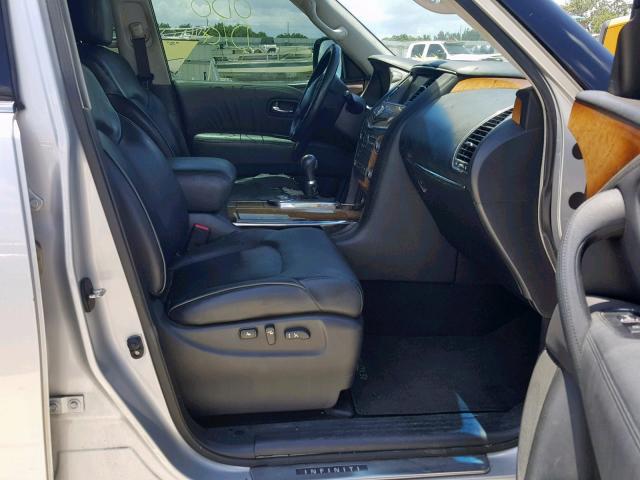 JN8AZ2NF7B9502381 - 2011 INFINITI QX56 SILVER photo 5