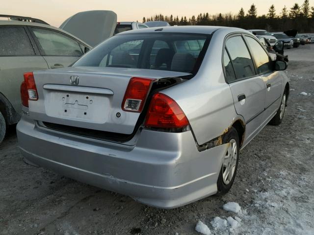 2HGES16394H926889 - 2004 HONDA CIVIC DX V SILVER photo 4