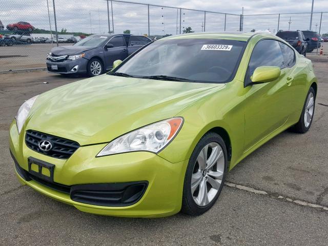 KMHHT6KD7AU009927 - 2010 HYUNDAI GENESIS CO GREEN photo 2