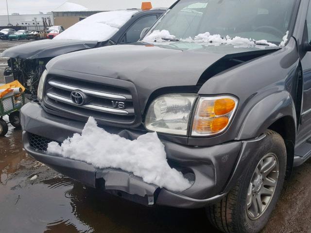 5TDBT48A93S150520 - 2003 TOYOTA SEQUOIA LI GRAY photo 9