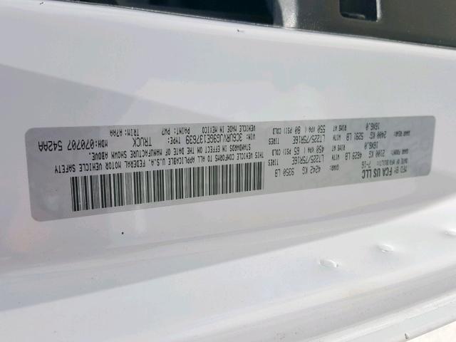 3C6URVJG9GE137639 - 2016 RAM PROMASTER 白色 照片 10