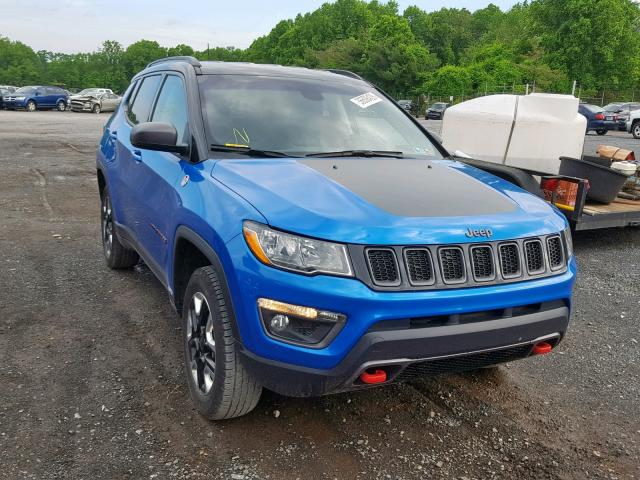 3C4NJDDB5JT284574 - 2018 JEEP COMPASS TR BLUE photo 1