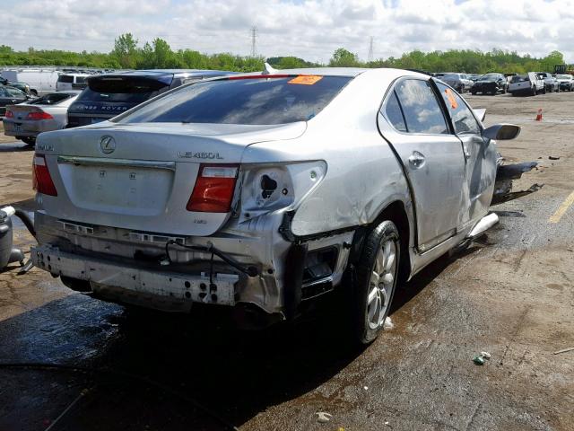 JTHDL46F395000410 - 2009 LEXUS LS 460L SILVER photo 4