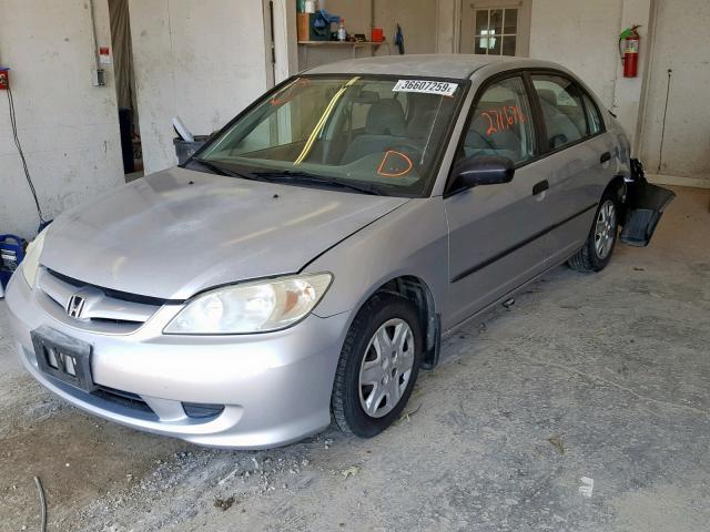 2HGES16324H635778 - 2004 HONDA CIVIC DX V SILVER photo 2