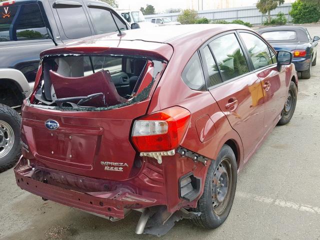 JF1GPAA62D1891532 - 2013 SUBARU IMPREZA RED photo 4