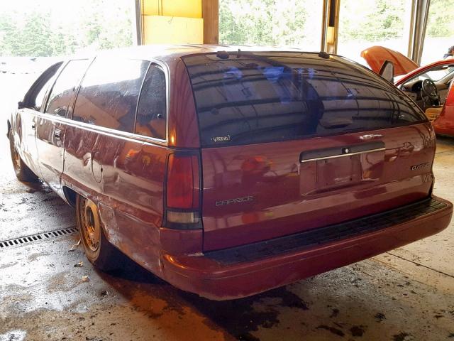 1G1BL8374PW133853 - 1993 CHEVROLET CAPRICE CL MAROON photo 3