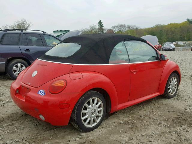 3VWCM21YX4M309816 - 2004 VOLKSWAGEN NEW BEETLE 红色 照片 4