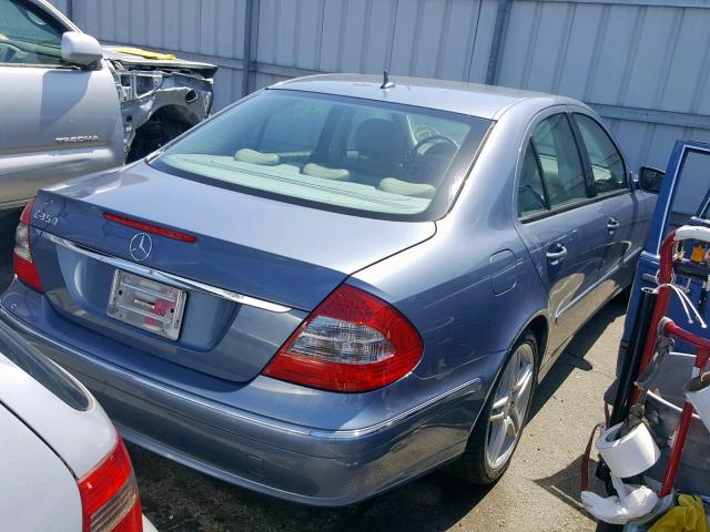 WDBUF56X47B038488 - 2007 MERCEDES-BENZ E 350 BLUE photo 4