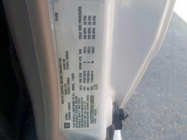 1GCDT299288189026 - 2008 CHEVROLET COLORADO L WHITE photo 10