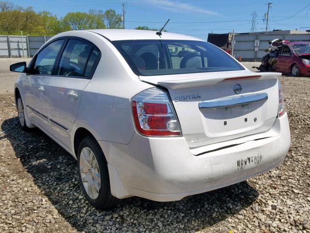 3N1AB6AP9CL732568 - 2012 NISSAN SENTRA 2.0 WHITE photo 3